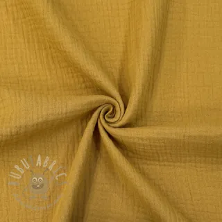 Muślin double gauze dark ochre ORGANIC