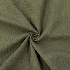 Muślin double gauze dark moss green ORGANIC