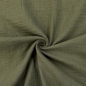 Muślin double gauze dark moss green