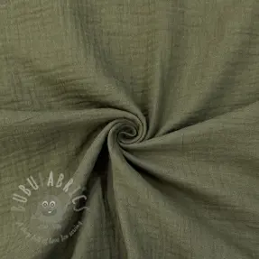 Muślin double gauze dark moss green