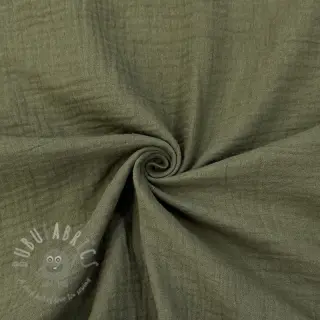 Muślin double gauze dark moss green