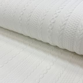 Dzianina swetrowa jacquard Cable white