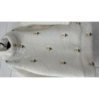Tkanina płaszczowa TEDDY EMBROIDERY Flowers off white