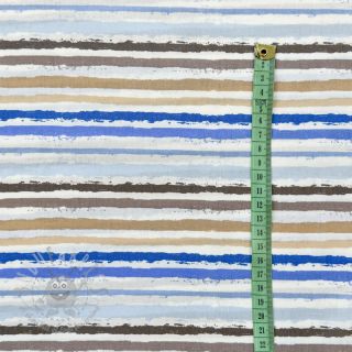 Bawełniana tkanina Small stripes Snoozy old blue