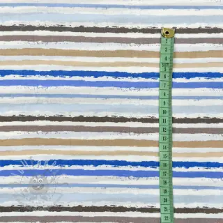 Bawełniana tkanina Small stripes Snoozy old blue