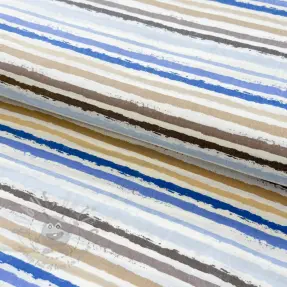 Bawełniana tkanina Small stripes Snoozy old blue