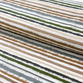 Bawełniana tkanina Small stripes Snoozy old green