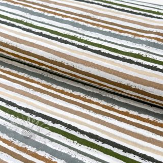 Bawełniana tkanina Small stripes Snoozy old green