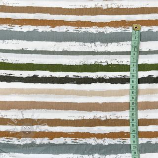 Bawełniana tkanina Big stripes Snoozy old green