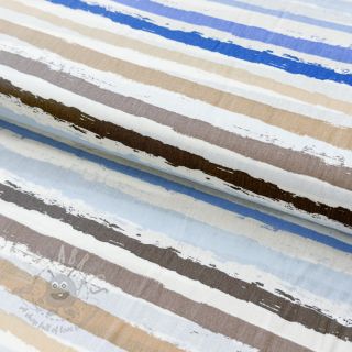 Bawełniana tkanina Big stripes Snoozy old blue