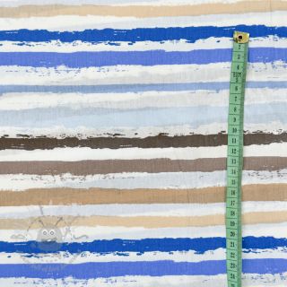 Bawełniana tkanina Big stripes Snoozy old blue