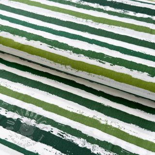 Bawełniana tkanina Big stripes Snoozy camo green