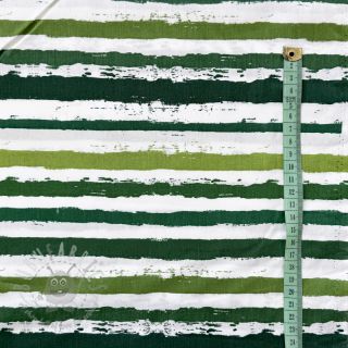 Bawełniana tkanina Big stripes Snoozy camo green