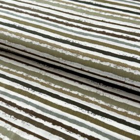 Bawełniana tkanina Small stripes Snoozy taupe