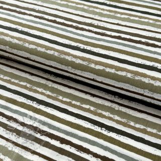 Bawełniana tkanina Small stripes Snoozy taupe