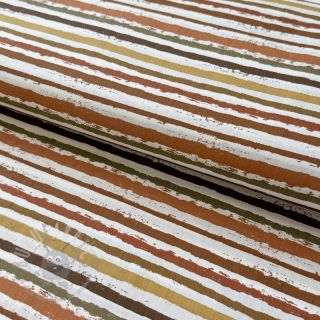 Bawełniana tkanina Small stripes Snoozy brick