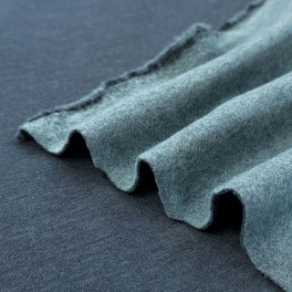 Dresówka drapana MELANGE dark petrol