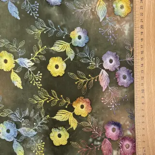 Bawełniana tkanina TIE DYE EMBROIDERY Poppy design N