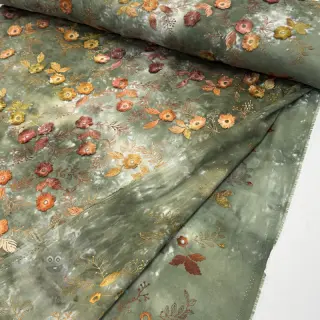 Bawełniana tkanina TIE DYE EMBROIDERY Poppy design O