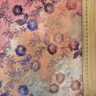 Bawełniana tkanina TIE DYE EMBROIDERY Poppy design R