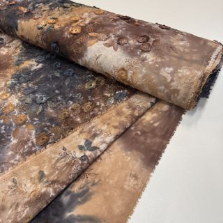 Bawełniana tkanina TIE DYE EMBROIDERY Poppy design M