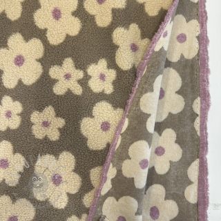 Tkanina płaszczowa TEDDY JACQUARD Flowers taupe/beige