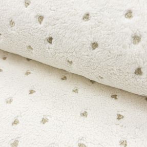 Tkanina płaszczowa TEDDY Tossed hearts gold