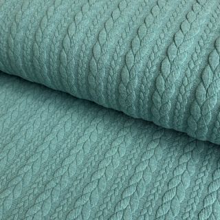 Dzianina swetrowa jacquard Cably dark green