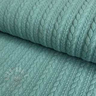 Dzianina swetrowa jacquard Cably dark green