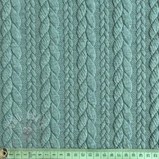 Dzianina swetrowa jacquard Cably dark green