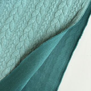 Dzianina swetrowa jacquard Cably dark green