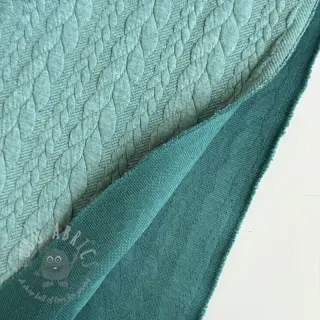 Dzianina swetrowa jacquard Cably dark green