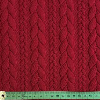 Dzianina swetrowa jacquard Cably dark red