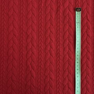 Dzianina swetrowa jacquard Cably dark red