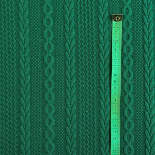 Dzianina swetrowa jacquard Cable forest green