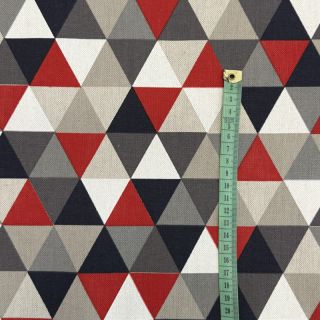 Tkanina dekoracyjna Linenlook Big triangle red