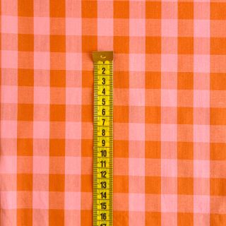 Bawełniana tkanina YARN DYED CHECKS orange salmon