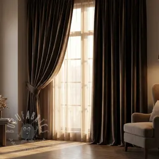 Tkanina aksamit VELVET LIGHT wood brown