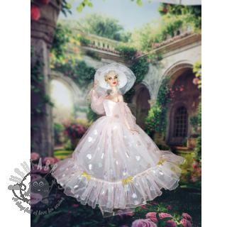 Tiul na TUTU Rainbow HEARTS light pink