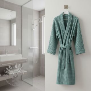 Wafel bawełniany cyan