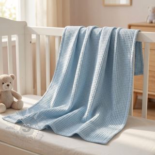 Wafel bawełniany blue heaven