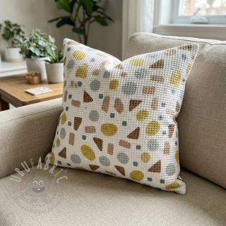 Wafel bawełniany Shapes yellow digital print