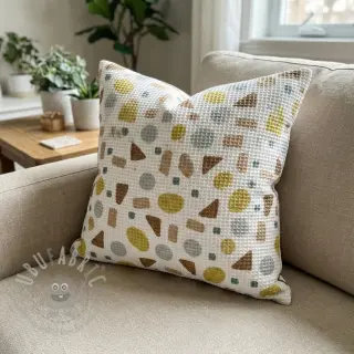 Wafel bawełniany Shapes yellow digital print