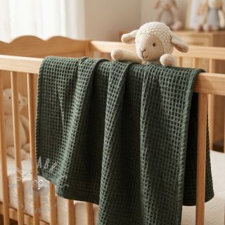 Wafel bawełniany army green