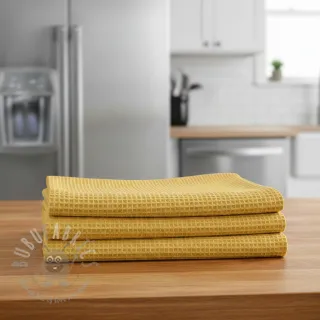 Wafel bawełniany soft yellow