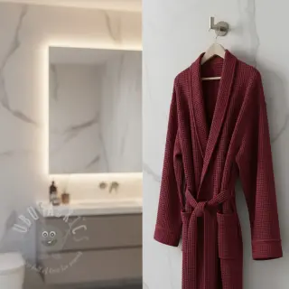 Wafel bawełniany bordeaux