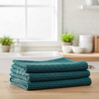 Wafel bawełniany petrol