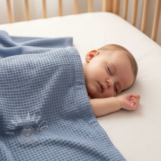 Wafel bawełniany blue