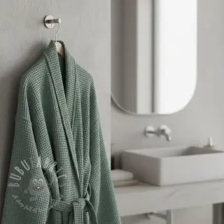 Wafel bawełniany dark green