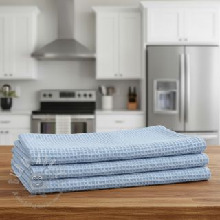 Wafel bawełniany light blue